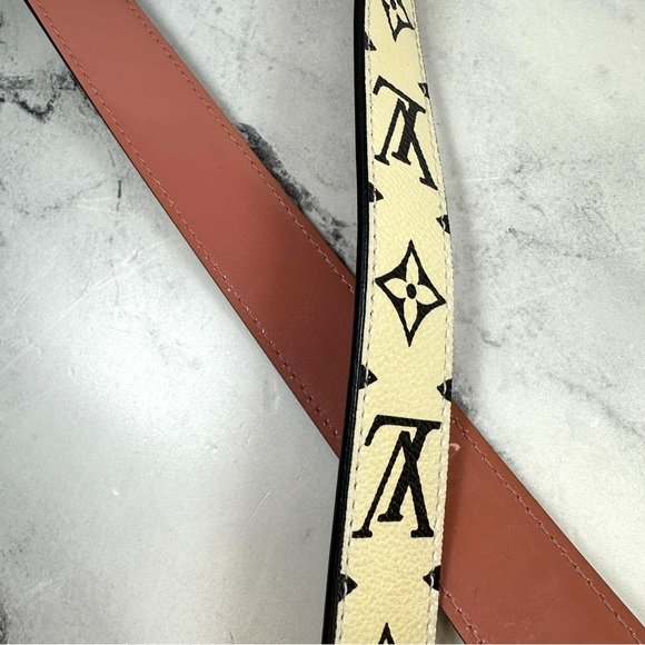 Louis Vuitton Bag Strap Monogram b&w Pink patent leather shoulder bandouliere LV - Picture 3 of 10